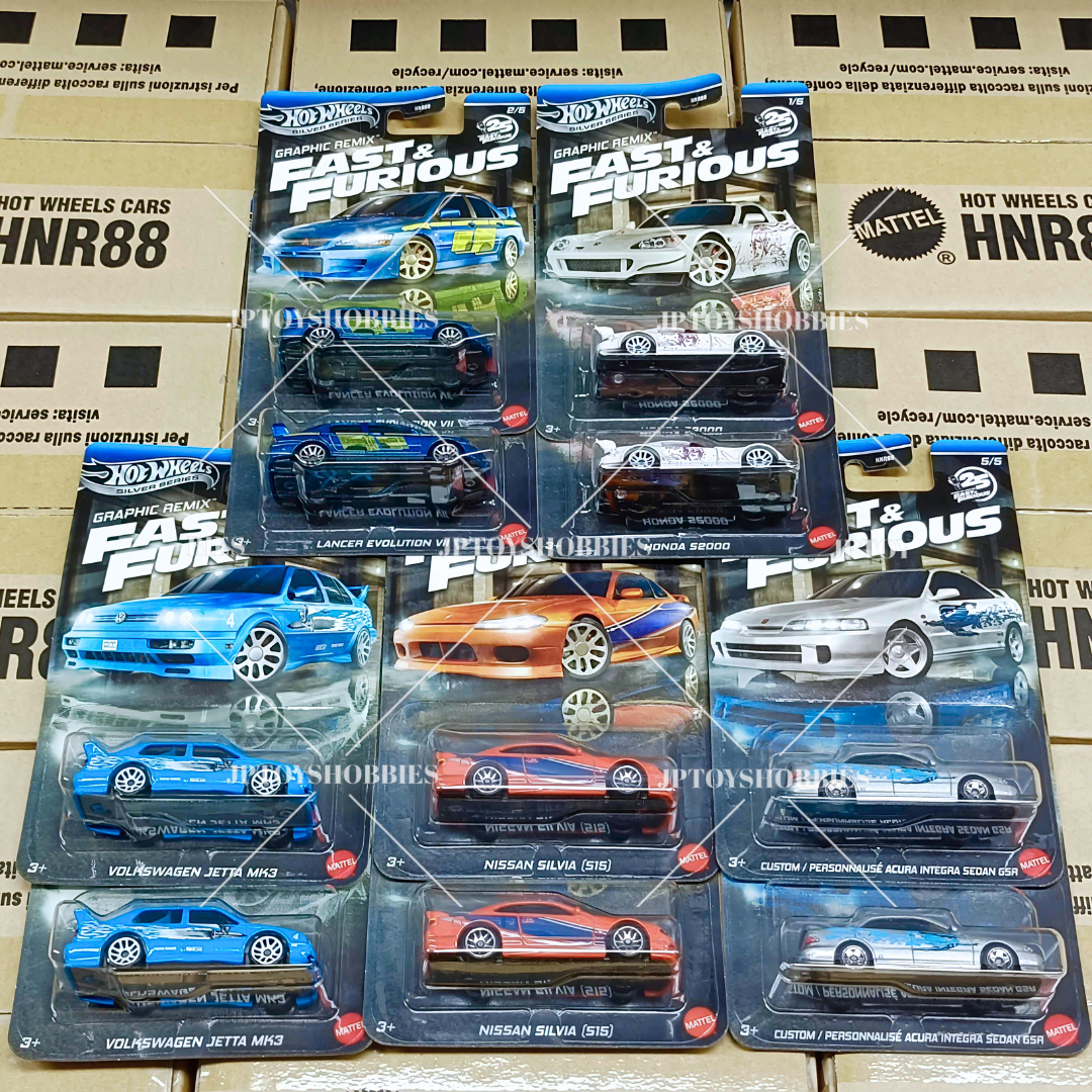Hot Wheels Fast & Furious Theme Assorted Graphic Remix Mix Set of