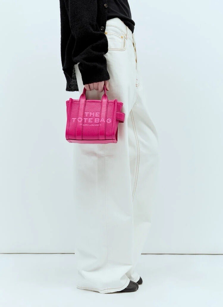 NWT {Marc Jacobs} The Leather MINI Tote Bag #955 LIPSTICK PINK