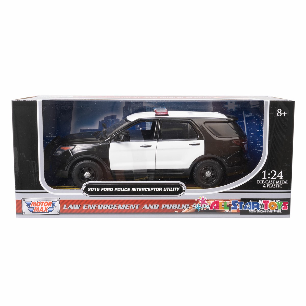 MOTORMAX Ford Interceptor Unmarked Police Car - Black/White (76958