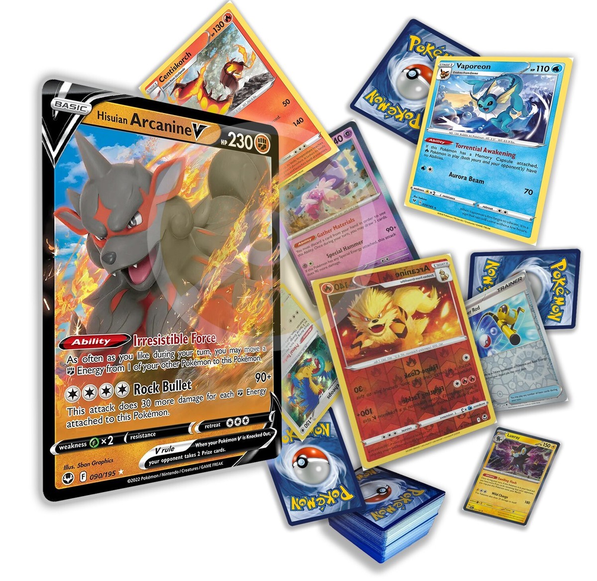 200 Pokemon Cards Bulk Lot 1x Ultra Rare V 24x Holo/Rare/Shiny