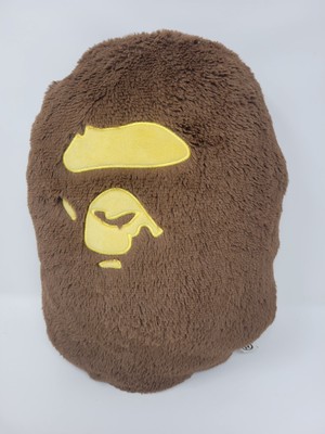 RARE!! A BATHING APE BAPE HOME Goods BIG APE HEAD CUSHION BROWN