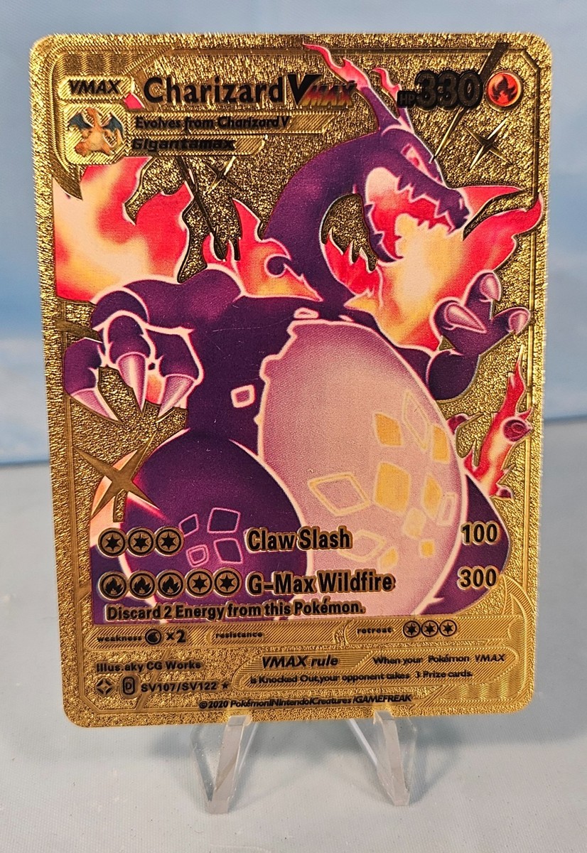 Pokemon Gold Foil Charizard VMAX SV107/SV122 330HP Card | eBay