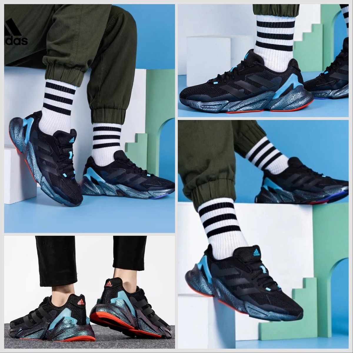 Size 8.5 - Adidas X9000L4 Black Pulse Aqua for sale online | eBay