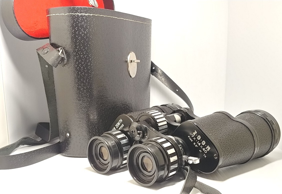 Vintage Super Zenith ZOOM 7x-14x40 Binoculars w/Case Made in Japan