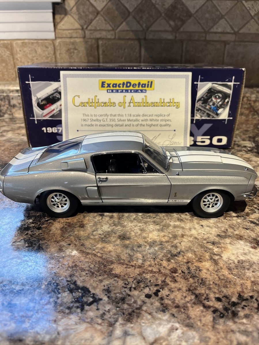 RARE 1/18 Exact Detail 1967 Shelby GT350 Silver w/White Stripes