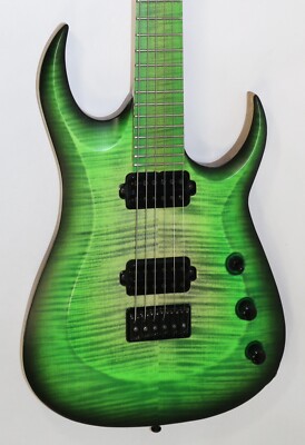Overload Guitar Custom Raijin 6 6-String Acid Green Finish Exotic