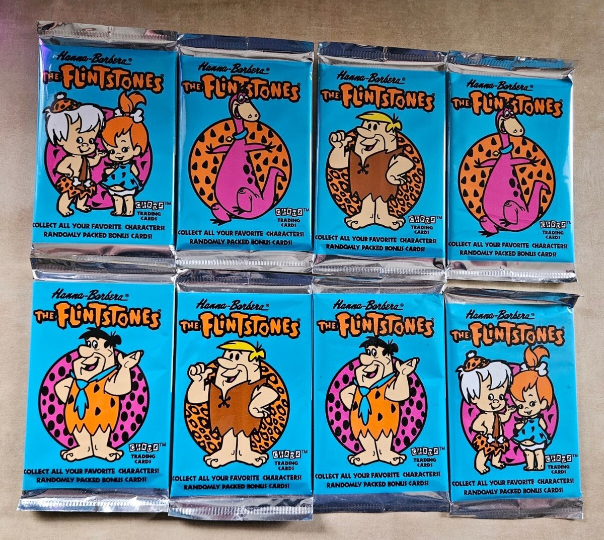 LOT of 8 - The Flintstones Vintage CARDZ Trading Cards Sealed