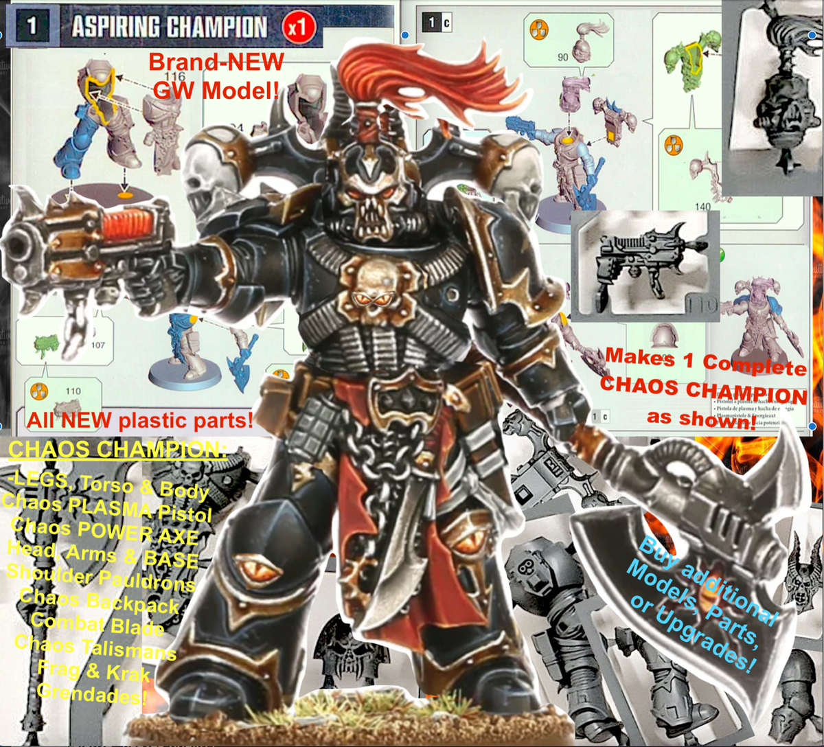 Single CHAOS SPACE MARINES GW Models/Bits=1-or-More~Games Workshop