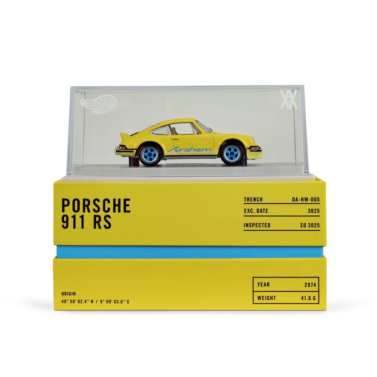Hot Wheels Daniel Arsham 1973 PORSCHE 911 RSA Yellow 1:64 Mattel