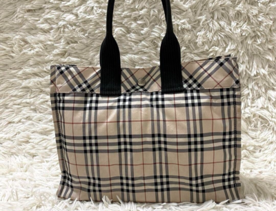 Burberry London Blue Label tote bag Nova check color beige fashion