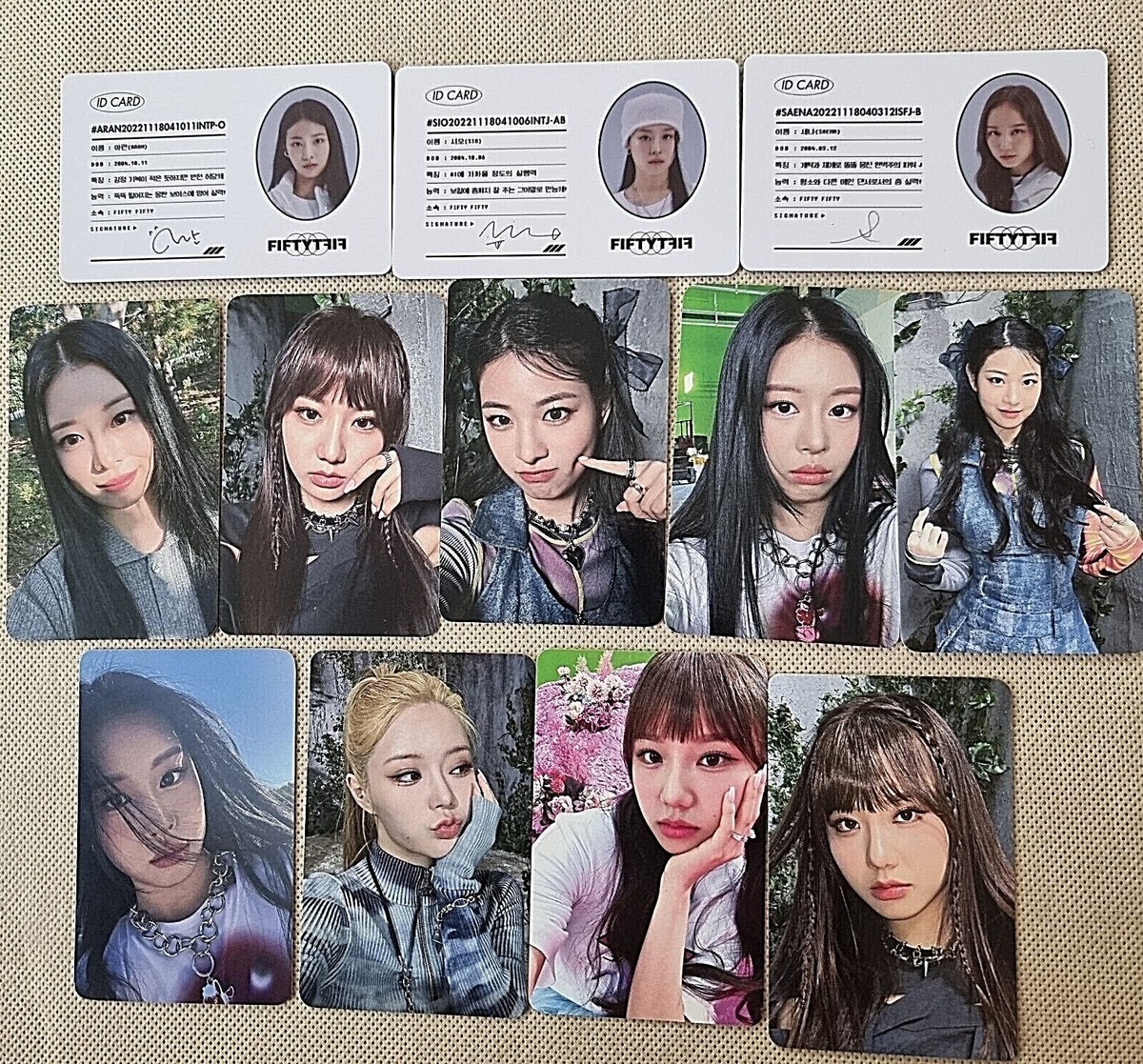 FIFTY FIFTY 1ST ALBUM THE FIFTY ALBUM ORIGINAL PHOTOCARD & ID CARD