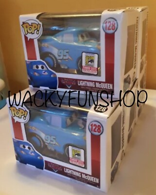 1 SDCC 2015 FUNKO POP CARS LIGHTNING McQUEEN DINOCO #128 FIGURE