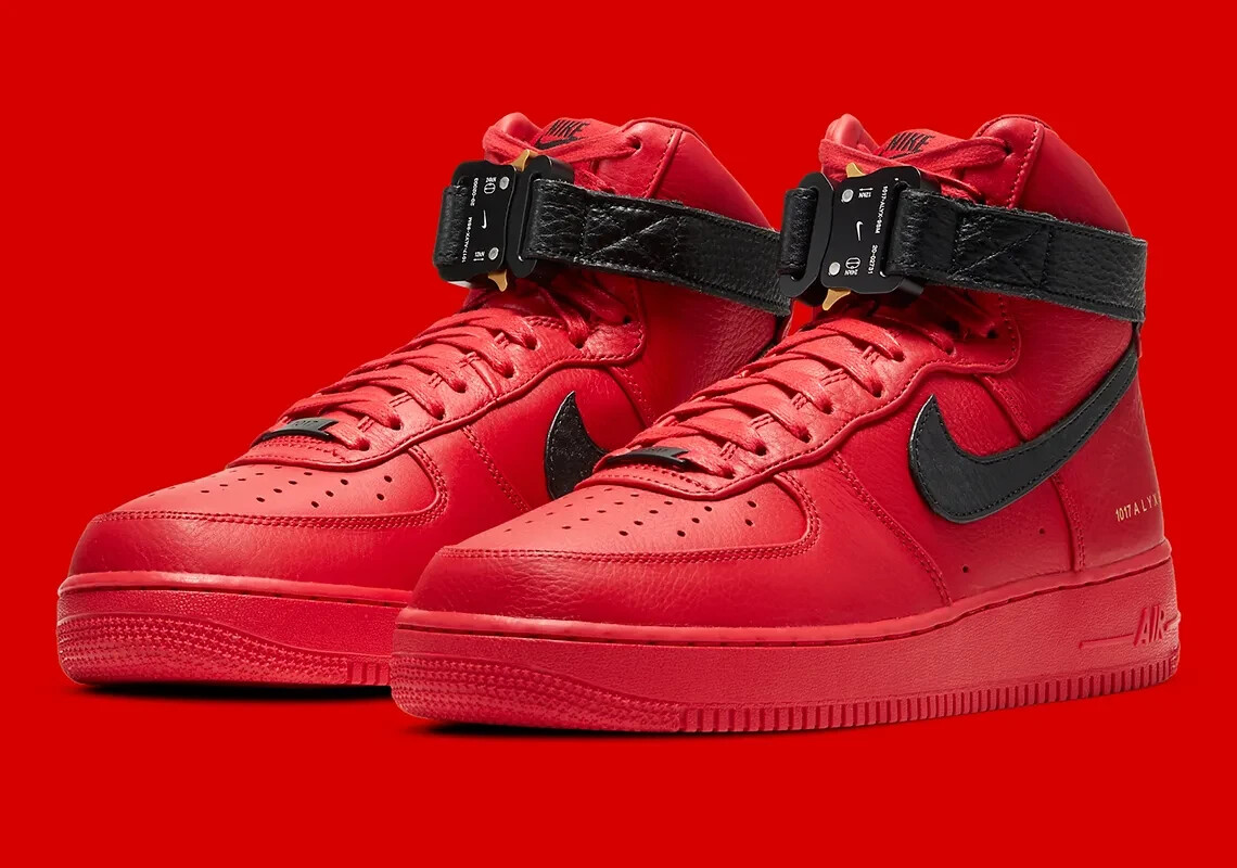 Nike Air Force 1 High 1017 ALYX 9SM Red Black Size 13. CQ4018-601