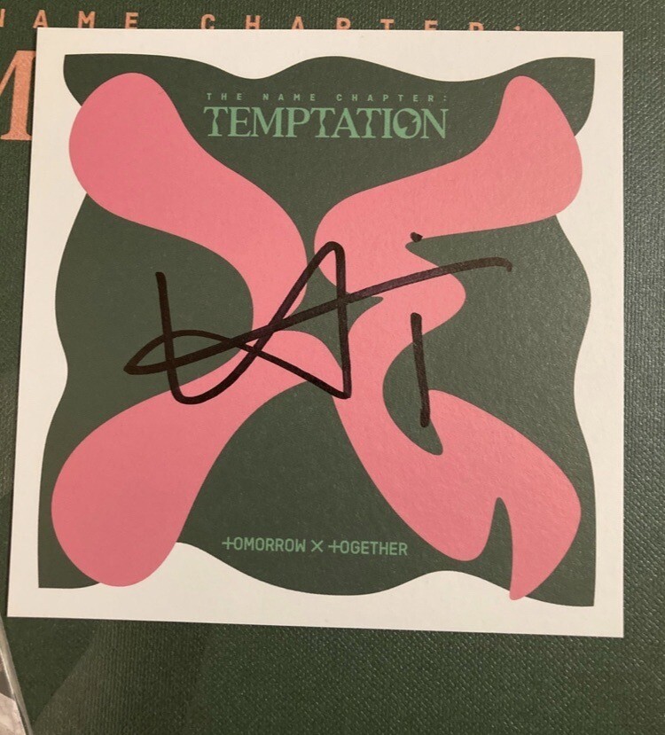 Official Txt Kai signed postcard with all temptation daydream