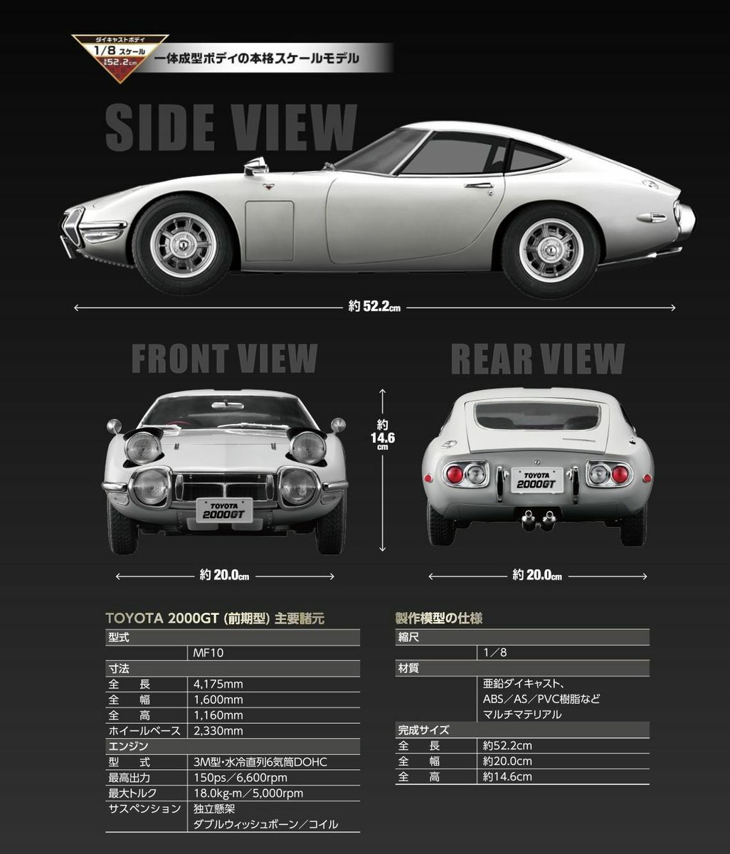MODEL] Weekly Toyota 2000GT #1 Hachette 1/8 1:8 dicast | eBay