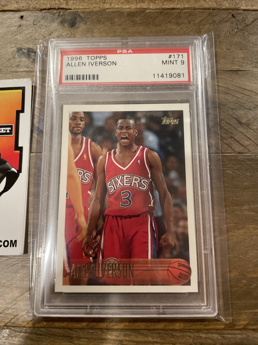 ALLEN IVERSON Rookie Card 1996 Topps #171 PSA 9 MINT RC NON-CHROME