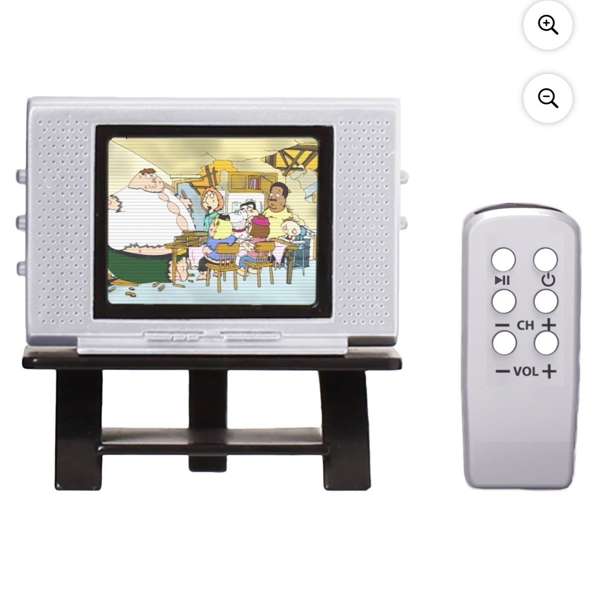 Basic Fun Tiny TV Classics Jurassic Park Mini TV w/ Remote – New