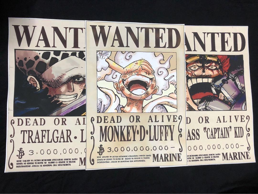 ONE PIECE wanted poster 3 pieces w/ONE PIECE FILM RED 7-Eleven