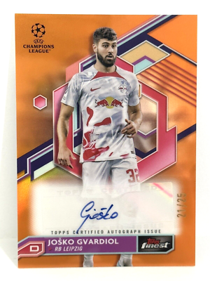 2022-23 Topps Finest UCL Leipzig Josko Gvardiol Autograph Orange