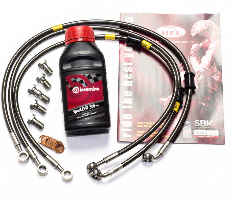 Kawasaki ZX6R Ninja 15 Front and Rear Brake Lines Hel Performance