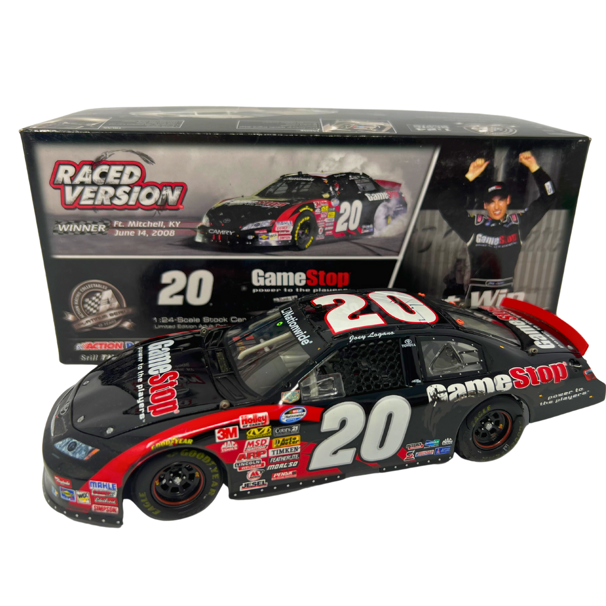 Action Nascar #20 Joey Logano Gamestop Kentucky Raced Win 2008 1