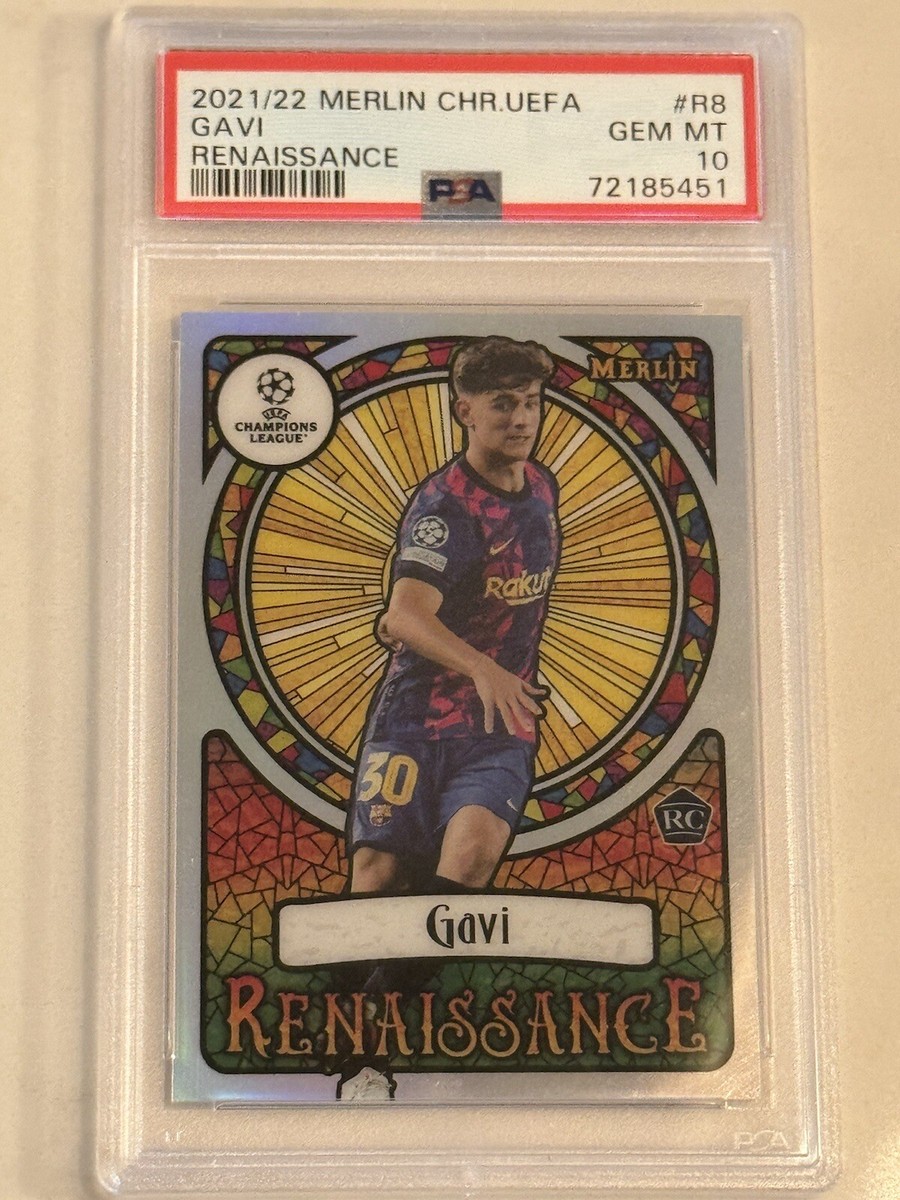 2021-22 Merlin Chrome UEFA Renaissance #R8 Gavi PSA RC Rookie PSA