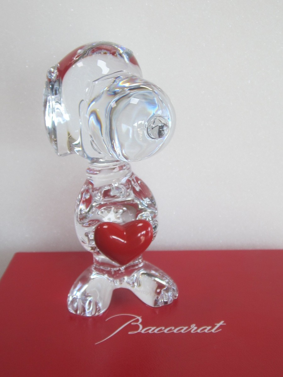 NEW BACCARAT CRYSTAL CARTOON SNOOPY HEART FIGURINE #2613001 BRAND