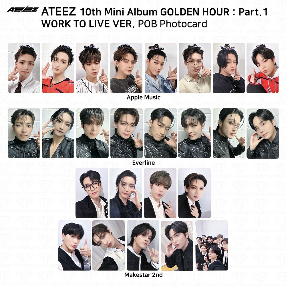 ATEEZ Golden Hour Part.1 Work To Live Ver POB Photocard Apple