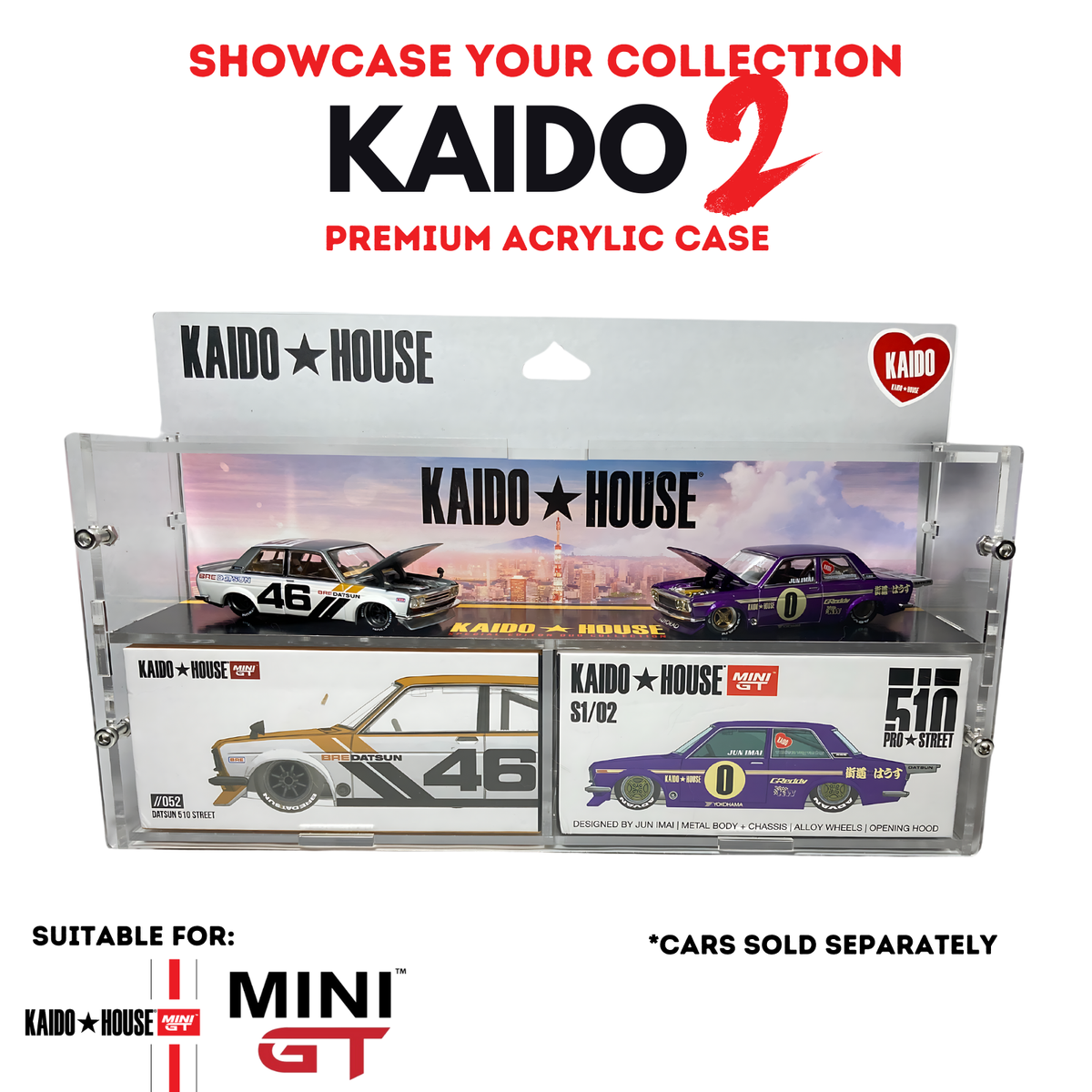 Kaido2 1:64 Model Car Premium Display Case for MiniGT Kaido House