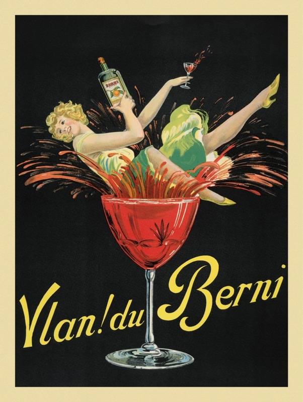Vlan! du Berni - Art Print Vintage Sexy Martini Girl Bar Poster
