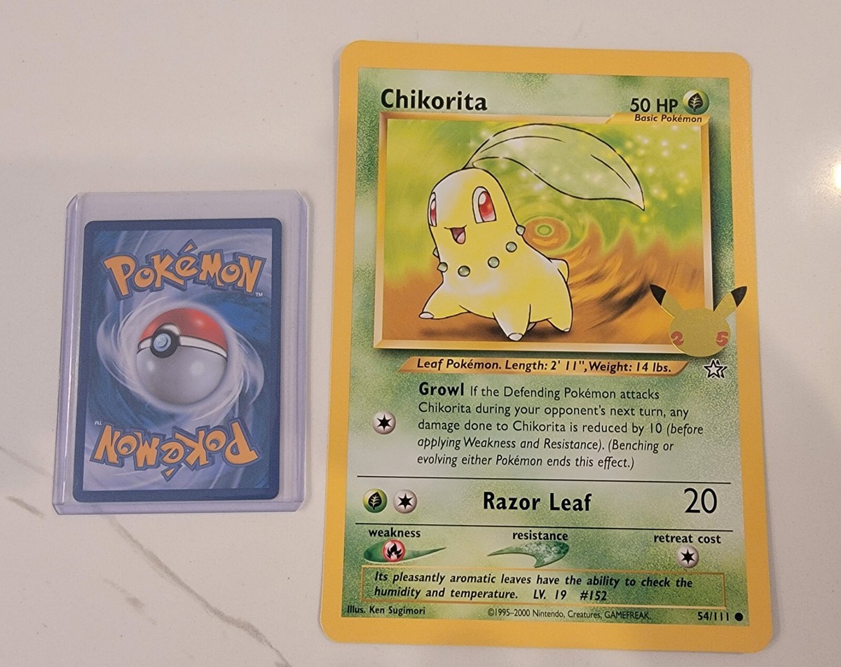 NM! JUMBO Oversized Pokemon Chikorita #54/111 25th Anniversary