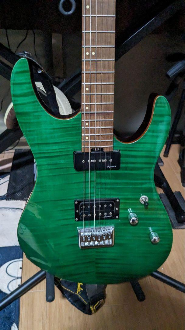 Electric Guitar Harley Benton HP42 Green Flamed Top with Soft Case