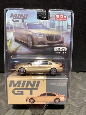 1/64 MINI GT MERCEDES-MAYBACH S 680 CHAMPAGNE METALLIC GOLD MIJO