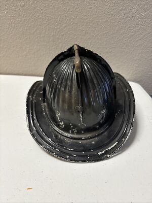 Vintage Cairns & Bro Metal Leather Firefighter Department Helmet