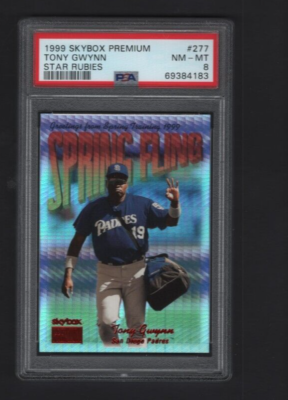1999 SKYBOX PREMIUM STAR RUBIES #277 TONY GWYNN PMG PSA 8 NM-MT
