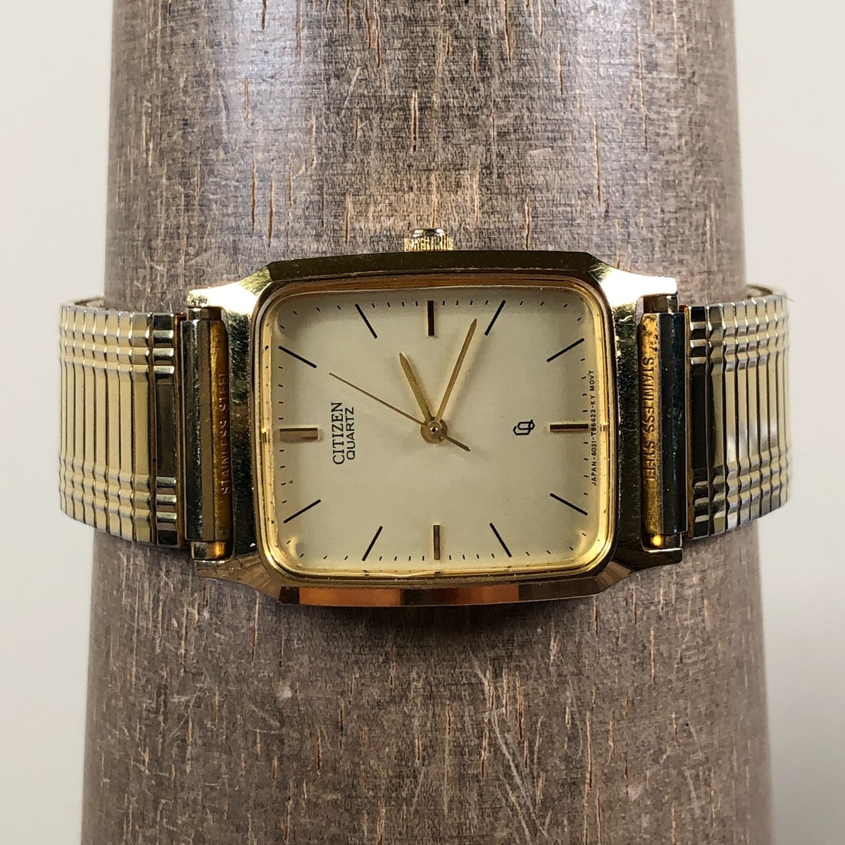 Vintage Citizen Men 6031-T86423 Tank Gold Expansion Quartz 25mm