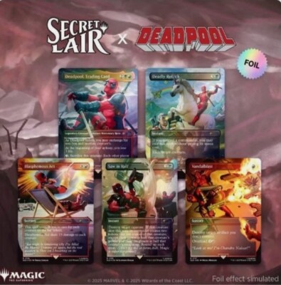 DEADPOOL - RAINBOW FOIL MTG Marvel Secret Lair Complete Set x6 PSA
