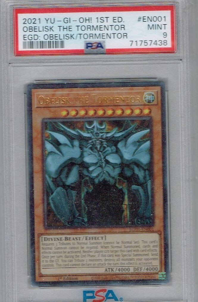 2020 Yu-Gi-Oh! EGD 1ST Edition Obelisk the Tormentor EN001 PSA 9