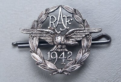 WWII BRITISH RAF AMERICAN FOREIGN VOLUNTEER 1942 BADGE–STERLING