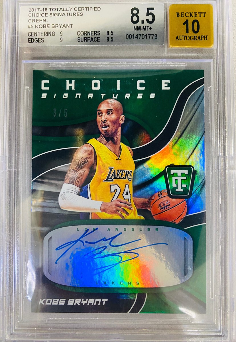 2017-18 Totally Certified Choice Signatures Green #CS-KBR Kobe