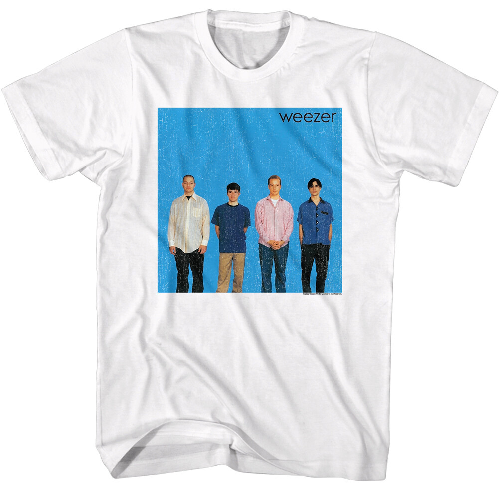 Weezer Blue Album Cover Men's T Shirt Debut Alt Rock Band Line-Up