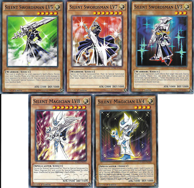 Yugioh Silent Magician + Swordsman Set - LV8, LV7, LV5, LV4, LV3