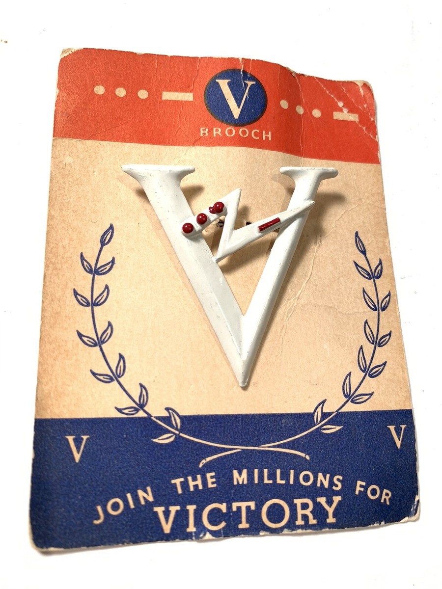 Vintage Original WWII V Victory Brooch Pin | eBay