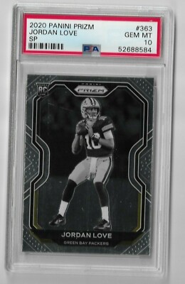 2020 PANINI PRIZM JORDAN LOVE RC ROOKIE BLACK AND WHITE SP #363