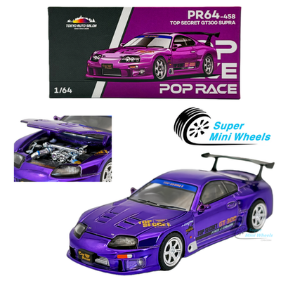Pop Race 1:64 Top Secret GT300 Supra Chrome Purple Tokyo Auto