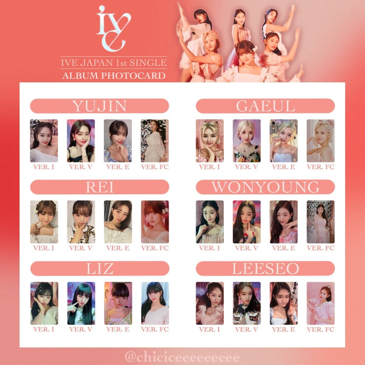 LIZ IVE ELEVEN Japanese I ver. official Photocard photo card