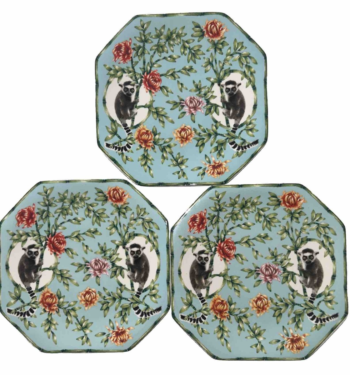 Anthropologie Lou Rota NATURE TABLE PLATES LEMURS 8.5