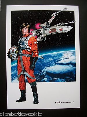 Star Wars Luke Skywalker X-Wing Pilot A New Hope art print movie