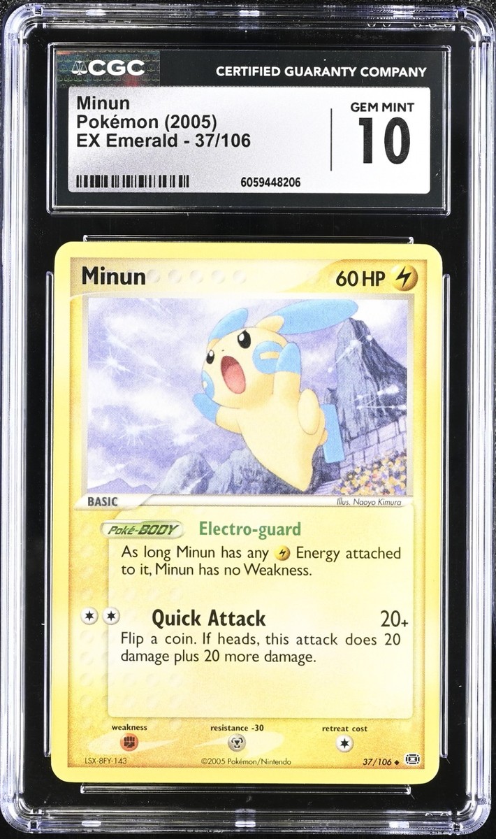 CGC 10 Minun 37/106 EX Emerald 2005 Pokemon Card | eBay