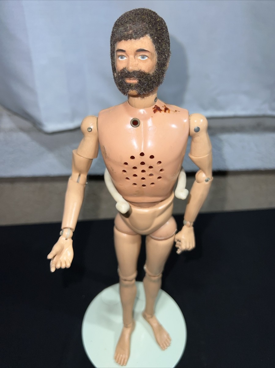 VINTAGE 1964 Talking GI Joe Action Figure Brown Fuzzy Hair Beard